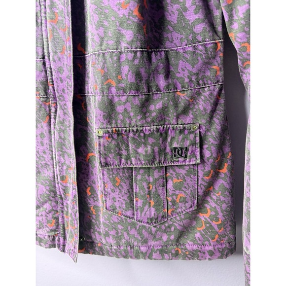 DC Shoes Purple Quilted Camo Jacket Womens Medium Zip Front Streetwear Skate - Picture 2 of 7
